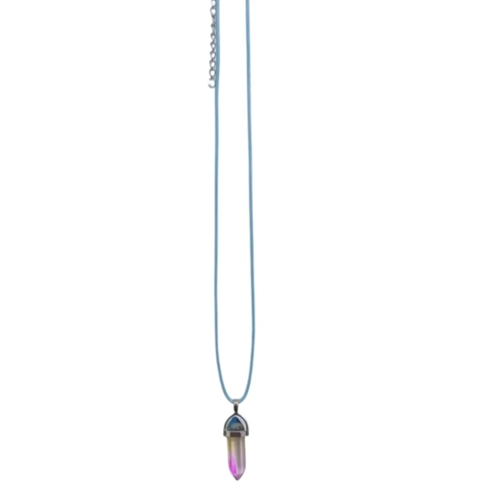 Healing Crystal‎ Pendant Necklace Cotton Candy Aura Quartz Chakra Balancing